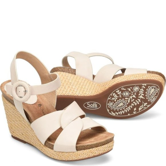 Sofft Cassidy Beige  Wedge Sz 10M New - Picture 1 of 13